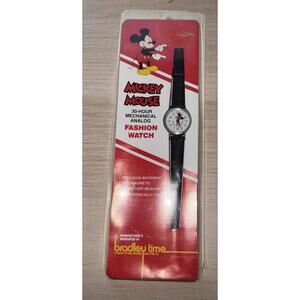Vintage Bradley Time Mickey Mouse Watch  Original Clean New In Box 1970's READ